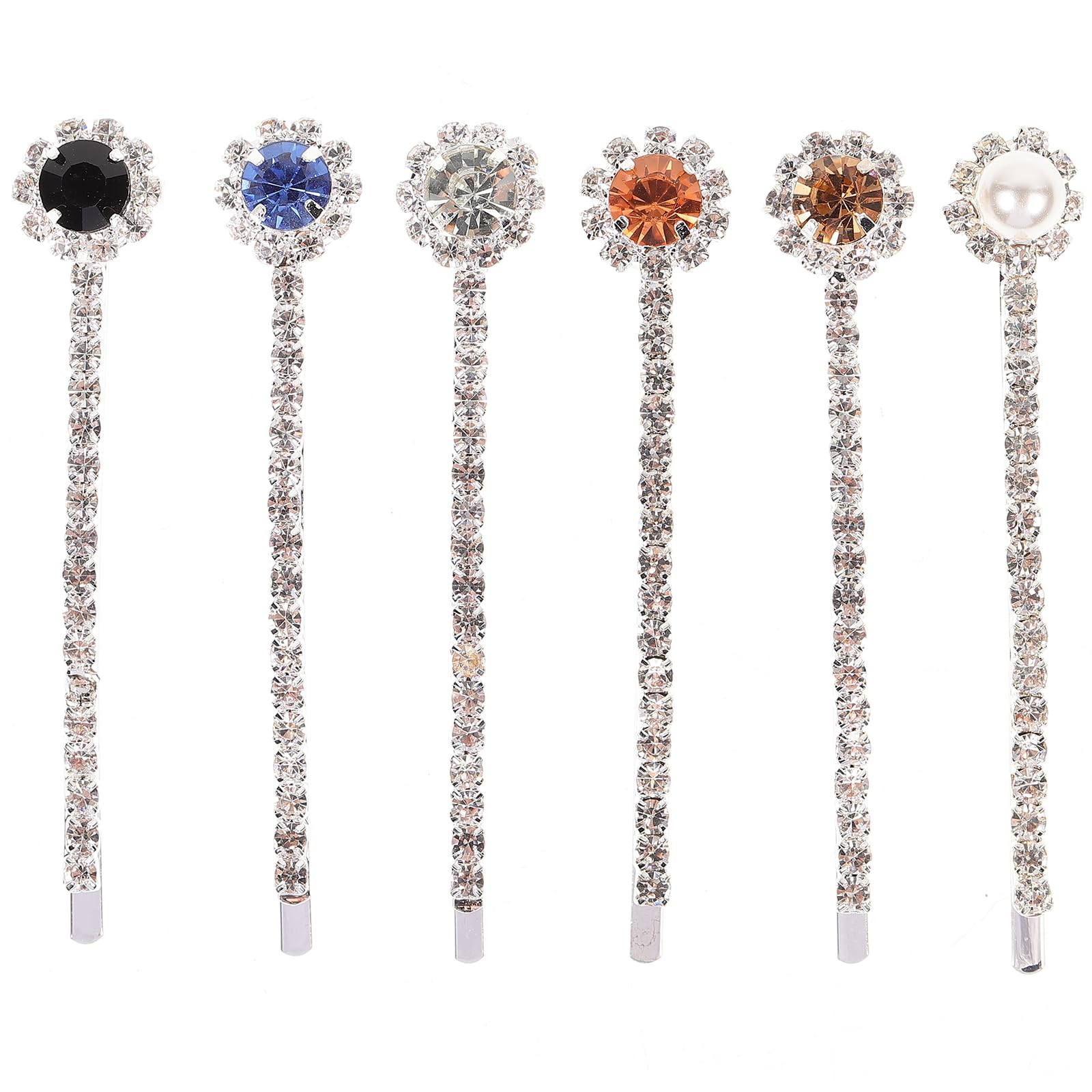 Amazon.com : Lurrose Rhinestone Hair Clips Set of 6 Short  display picture 1