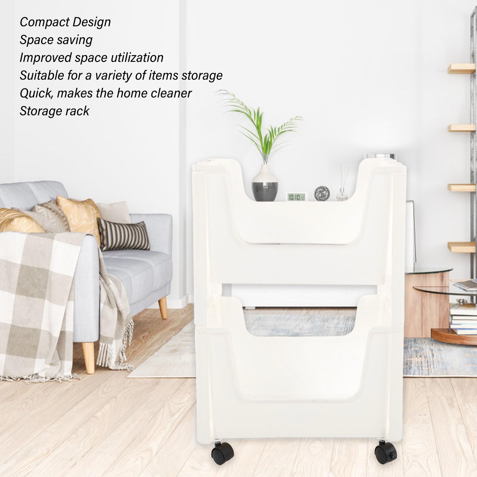 Carrello di Stoccaggio a 1/2/3/4 Livelli Opzionale con Rotelle (2