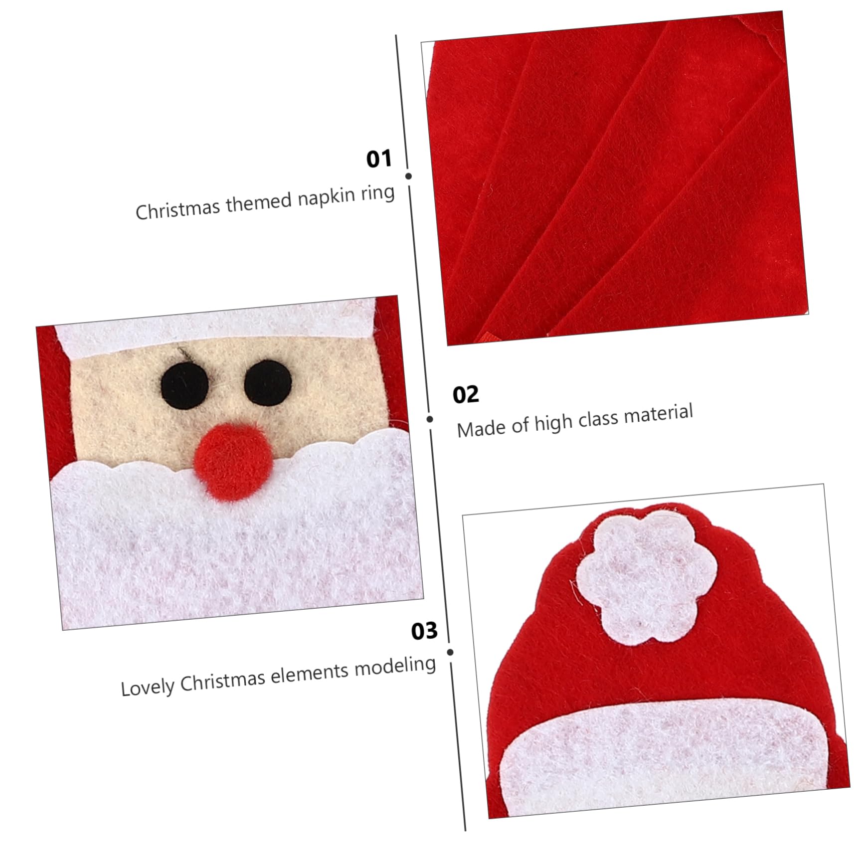 Cabilock 7 Sätze Weihnachtsserviettenschnalle Goldene Serviettenringe Weihnachtsring Christmas Decorations Table Weihnachtsdeko Schreibtisch Weihnachtsserviettenringe Vlies Rot 4 Stück * 7