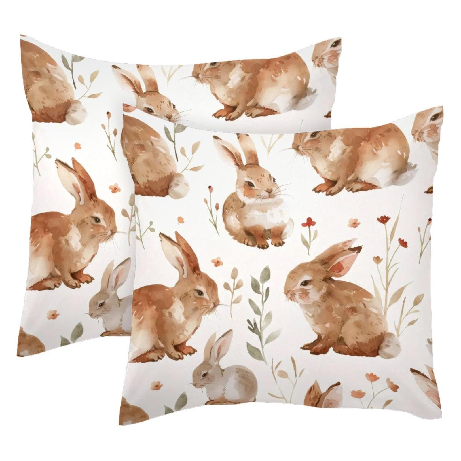 Housses de coussin en velours doux haut de gamme motif lapin double face
