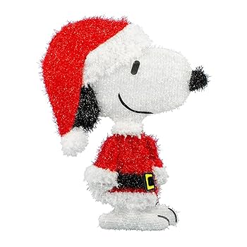 Amazon.com: ProductWorks Peanuts Pre-Lit Snoopy Santa