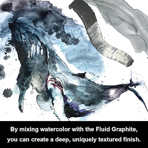 Miniatura 6 de Kuretake ZIG - Pintura de grafito fluido, 2.3 onzas líquidas, color negro metálico para manualidades, arte, ilustración, pluma de inmersión,