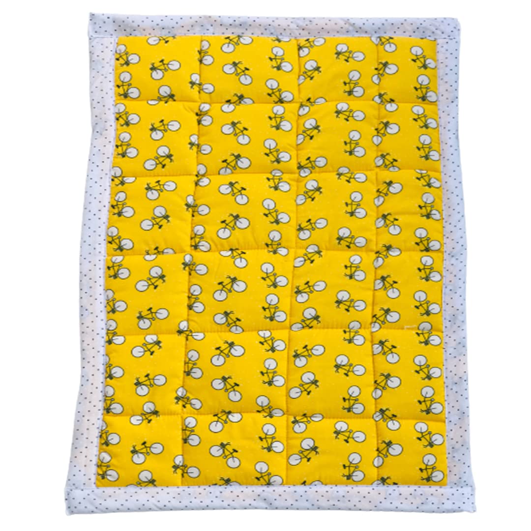 RURIBOSY| Bedding Mattress for Cotton,Baby Sleeping Bed Set Godari Baby Cradle Bed |Sleeping Mat |Multi Purpose Cushioned Bed | Made with Pure Cotton | Age(0-1YR) (Yellow)