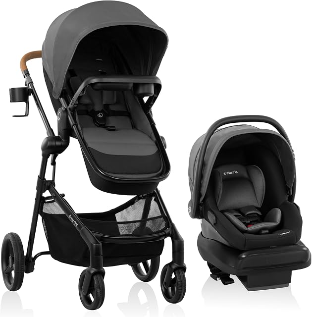 Evenflo Pivot NXT Travel System with LiteMax NXT Car Seat - Silverado Grey