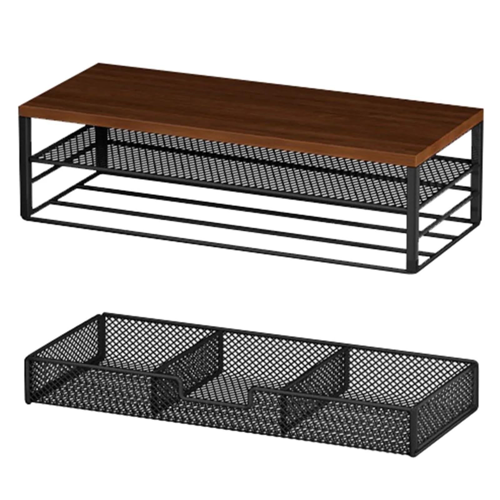 organizador escritorio 2-Tier Desk Organizer With Drawer Computer Stand Monitor Riser Office Accessories For Supplies