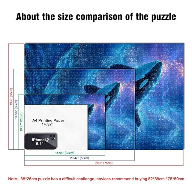 Foto 5 de 6 de Puzzles de 2000 Piezas para Adolescentes Orca Saltando Entre Las Estrellas Juego desafiante Toda la Familia.…
