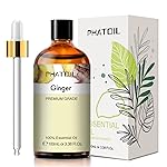 Ginger 3.38fl.oz Essential Oil, PHATOIL Pure Aromatherapy Oils for Diffuser, Humidifier, Perfect for DIY Soap, Candle, Bath Bombs Making(100ml)