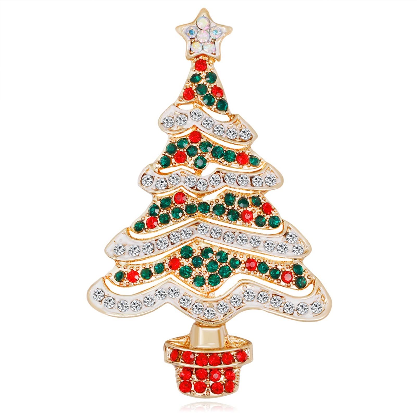 Broche sapin de Noël strass colorés, le cadeau de bijoux idéal - 7