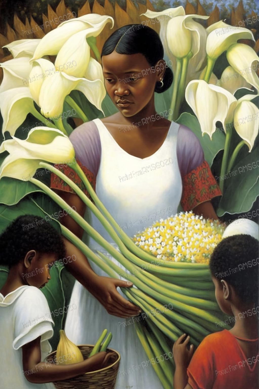 Amazon.com: RMSGOZO Harvest Calla Lily Wall Art Artwork Decor - African  Flower Vendor Poster - 1 Piece HD Canvas Photo Prints Unframed Wall Decor 8  X 12 Inch: Posters & Prints