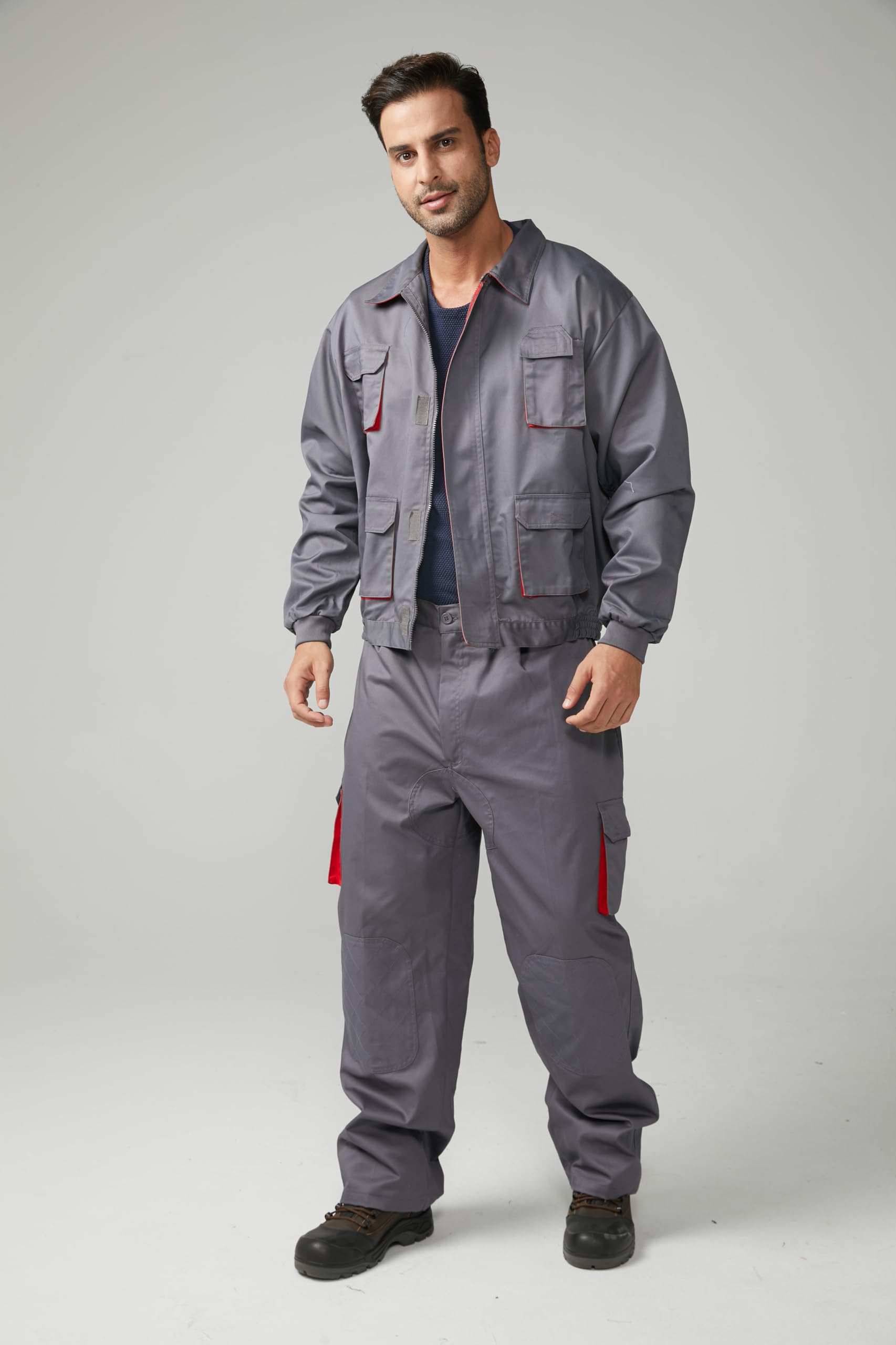 Chaqueta Trabajo Multibolsillos Profesional Industria Construccion Seguridad Cremallera Velcro Serie 884