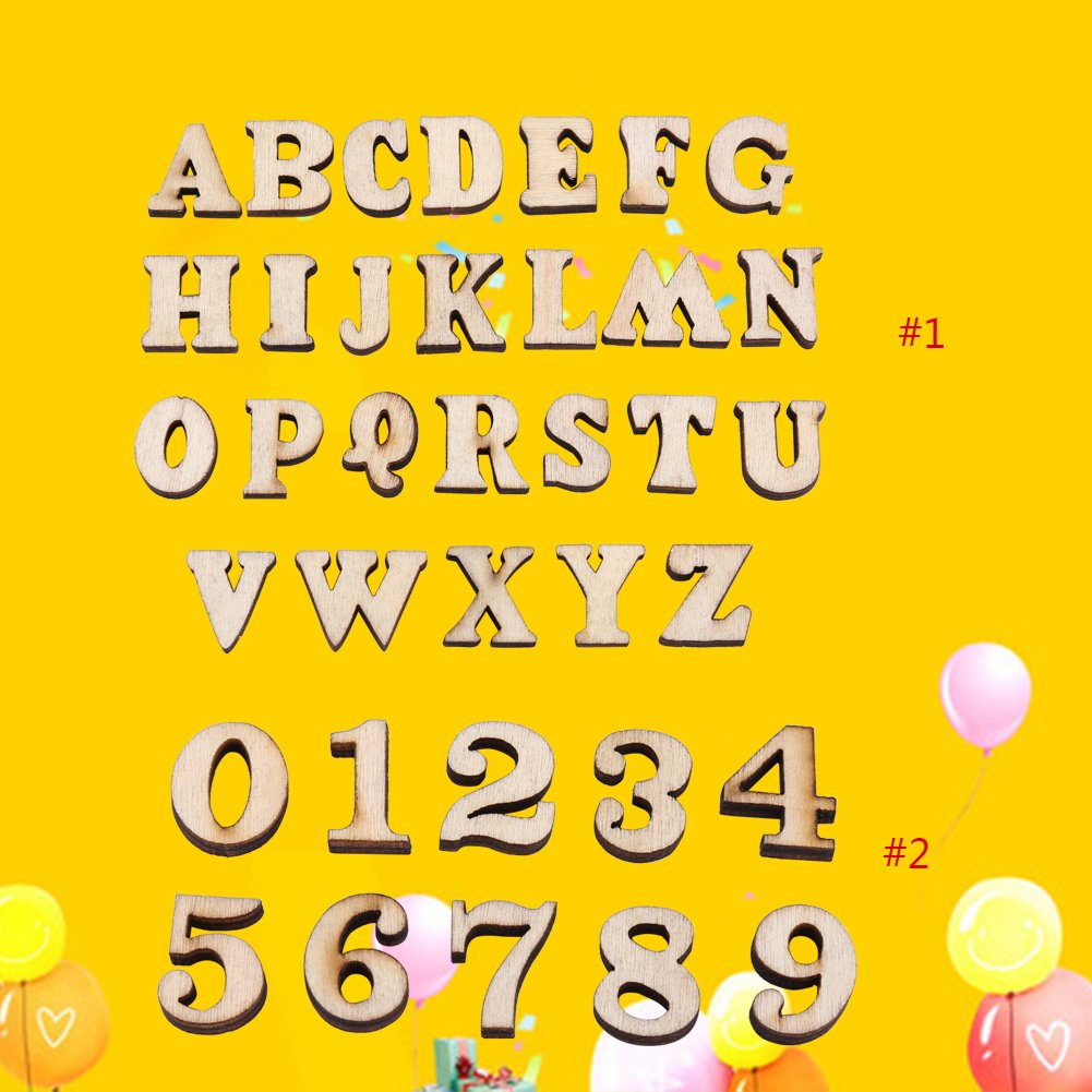 Yosoo 200 Teile Holz-Buchstaben & Zahlen - DIY Lernspielzeug Für Kinder & Bastelprojekte
