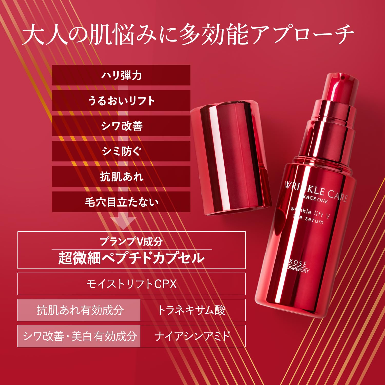 Amazon | グレイスワン リンクルケア リンクルリフトV ザ セラム 美容