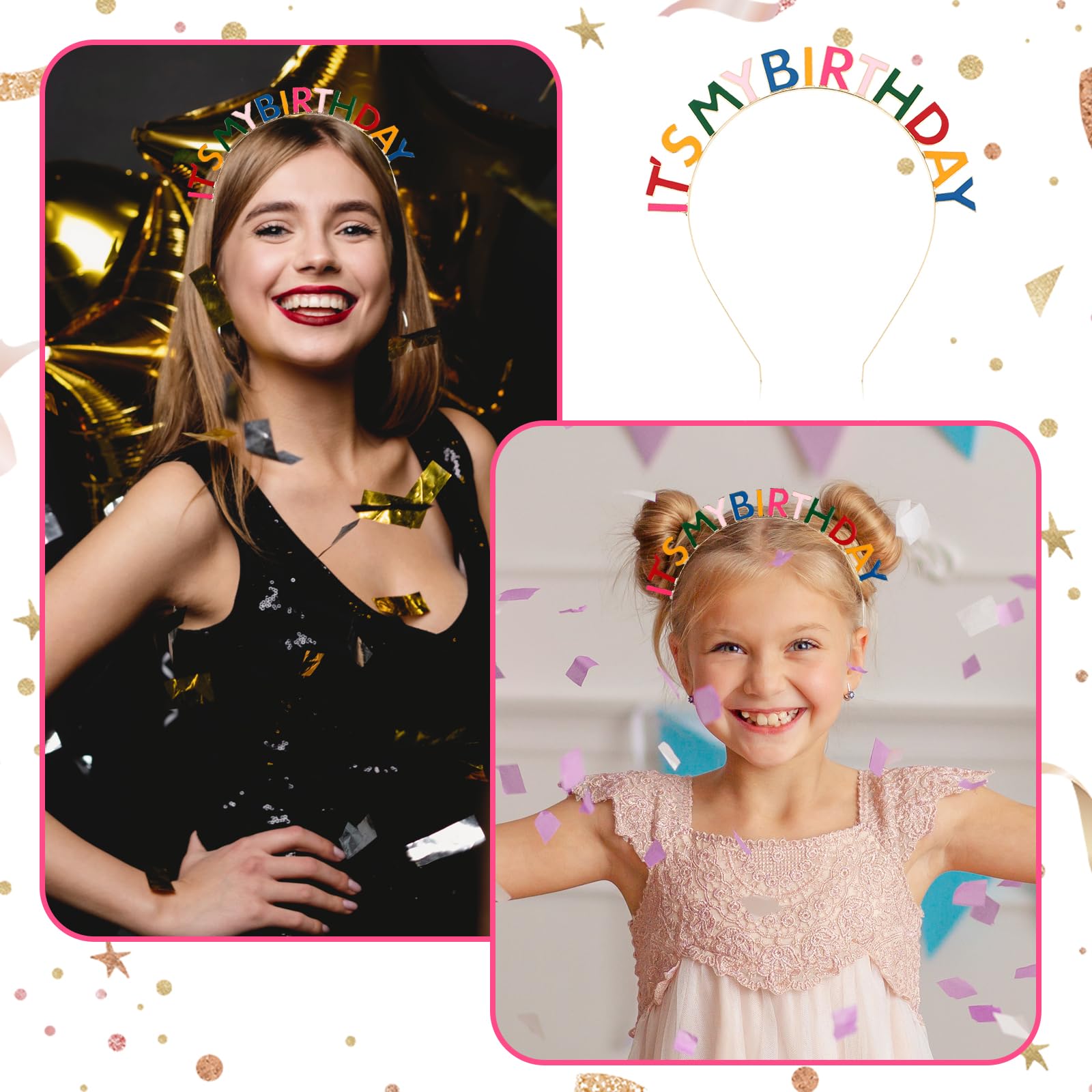 Giantree Urodzinowe opaski na głowę dla kobiet dziewcząt, 'It's My Birthday' korony błyszczące kryształ górski opaska do włosów z okazji urodzin akcesoria dla kobiet uroczystości urodziny przyjęcie