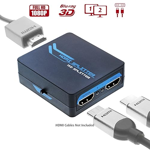 Miniatura 3 de Xtreme - Divisor HDMI de 2 puertos para televisores de alta definición, monitores de computadora y proyectores, calidad 4K/soporte Blu-Ray 3D,