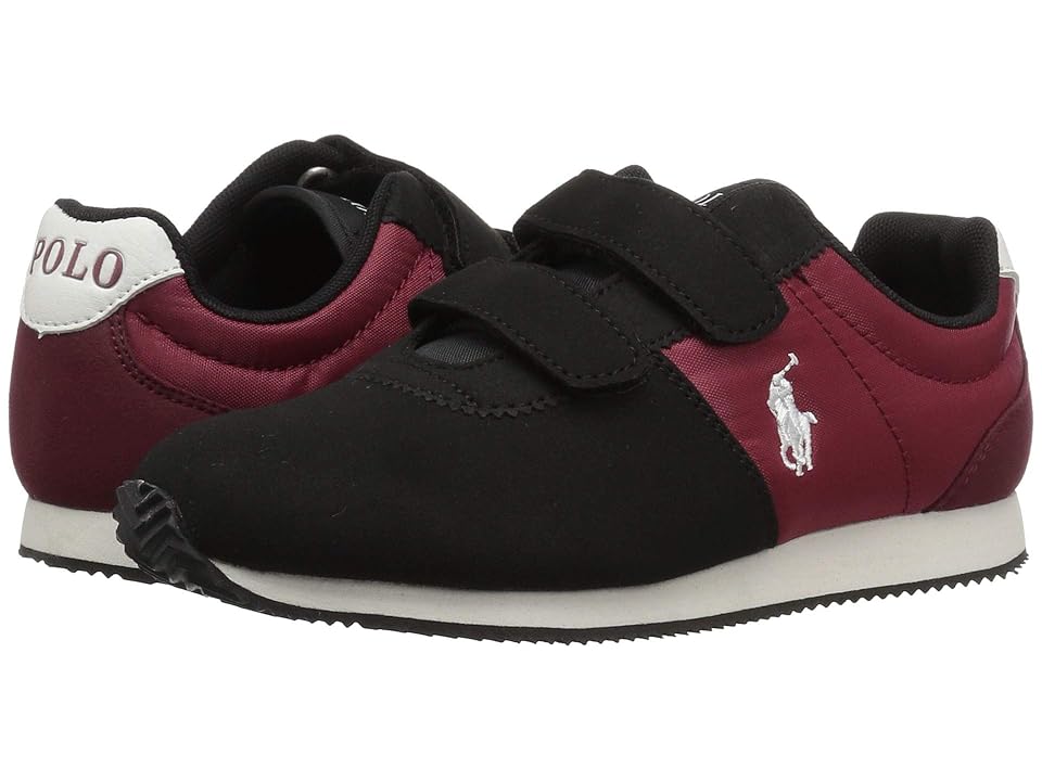 

Polo Ralph Lauren Kids Brightwood EZ (Little Kid) (Black/Burgundy Microsuede) Boy's Shoes