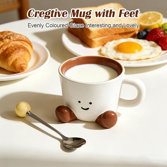 Cute Little Cup, 325ml Cute Mug, Jelly Cat Mug With Feet Mugs For Women
