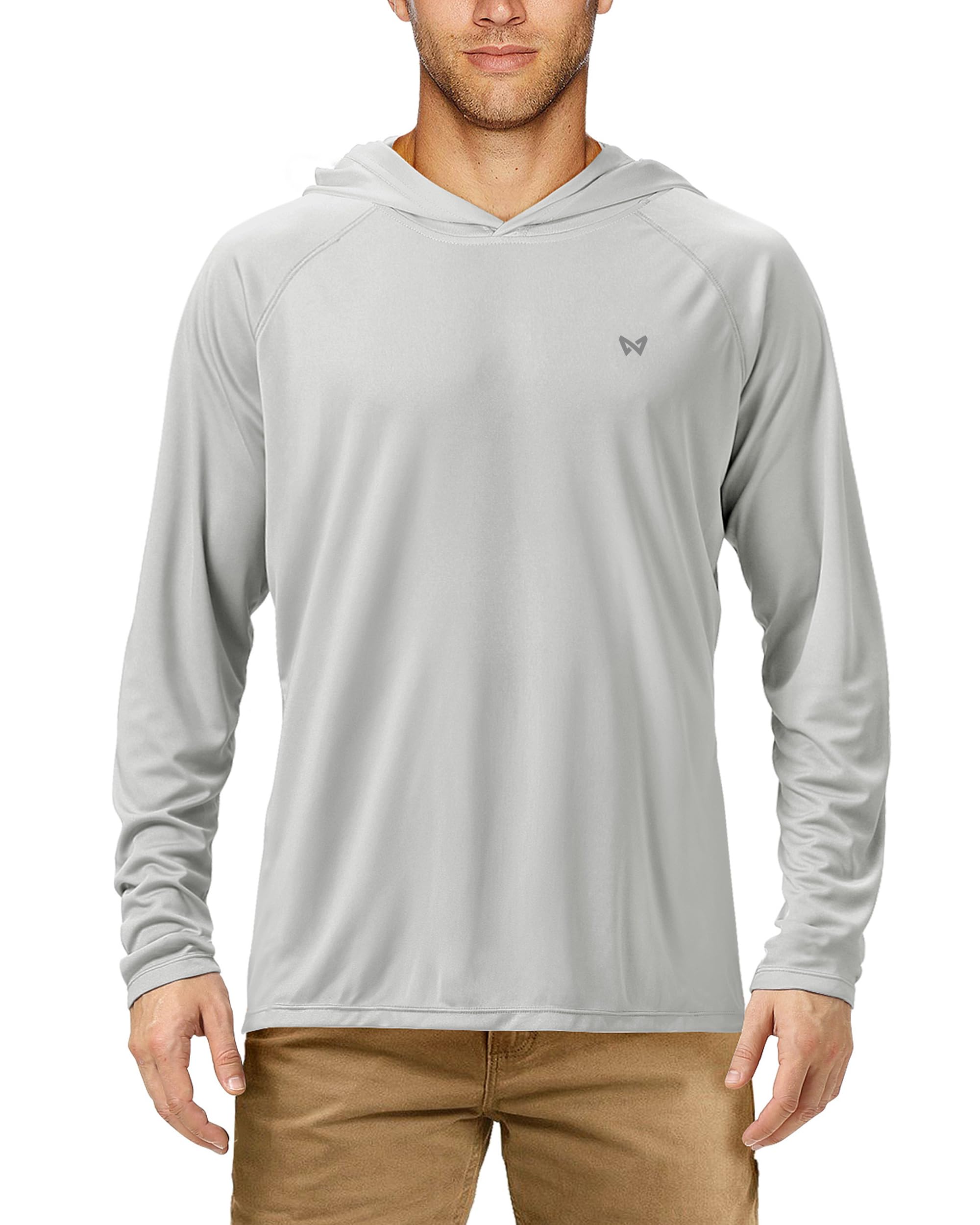 WISMBOX Herren Sun Hoodie UV Shirt Langarm, UPF 50+ Sonnenschutz Rashguard Sportshirt, für Wassersport Angeln Outdoor Sommer