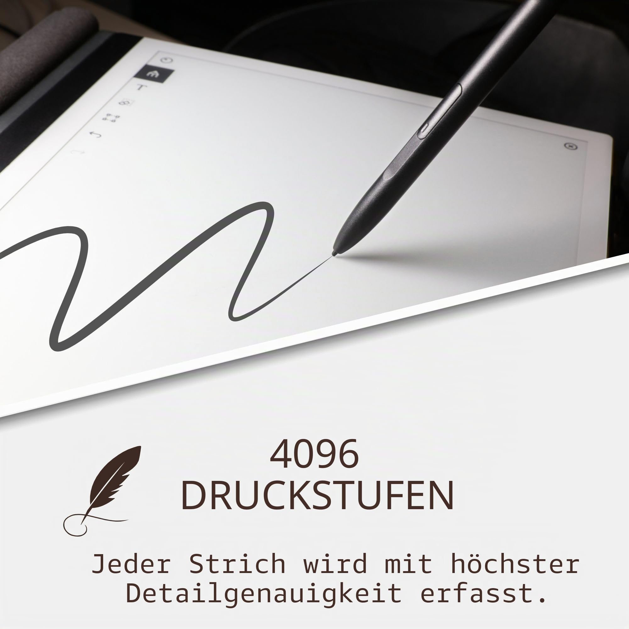 LAZARITE LuxoScribe Marker Pen für Remarkable 2/Kindle Scribe/SuperNote Gerät EMR Stylus Pen mit Radiergummi, 4096 Druckempfindlichkeit, Palm Rejection