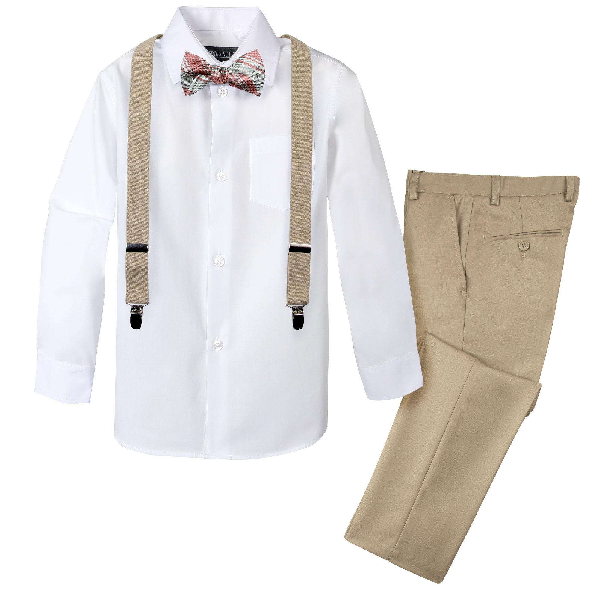 Spring Notion Boys' 4-Piece Patterned Dress up Pants Set