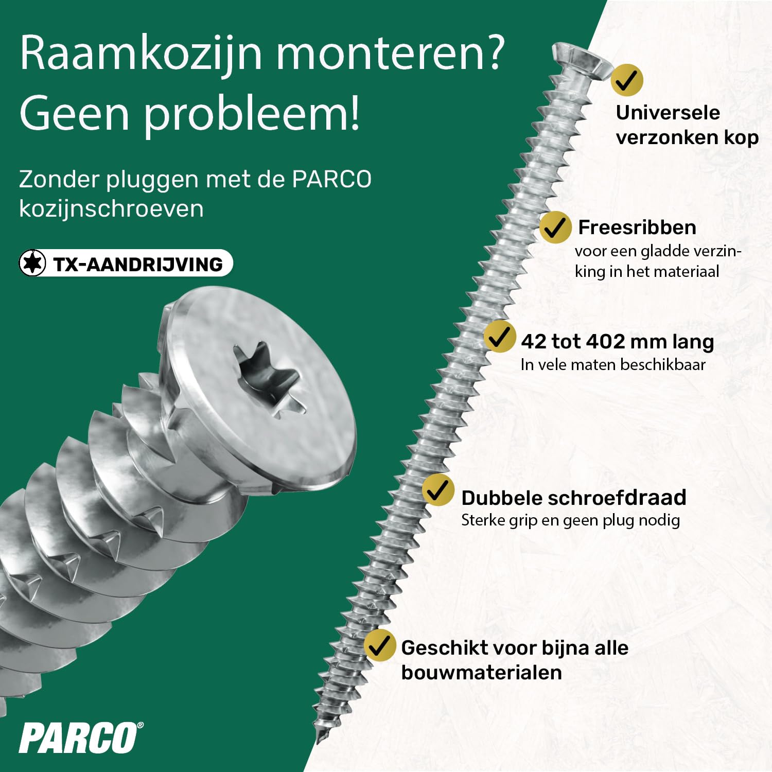 DRESSELHAUS Kozijnschroef verzonken kop 7,5x182 mm Torx T30 galv. verzinkt, 100 stuks kopen