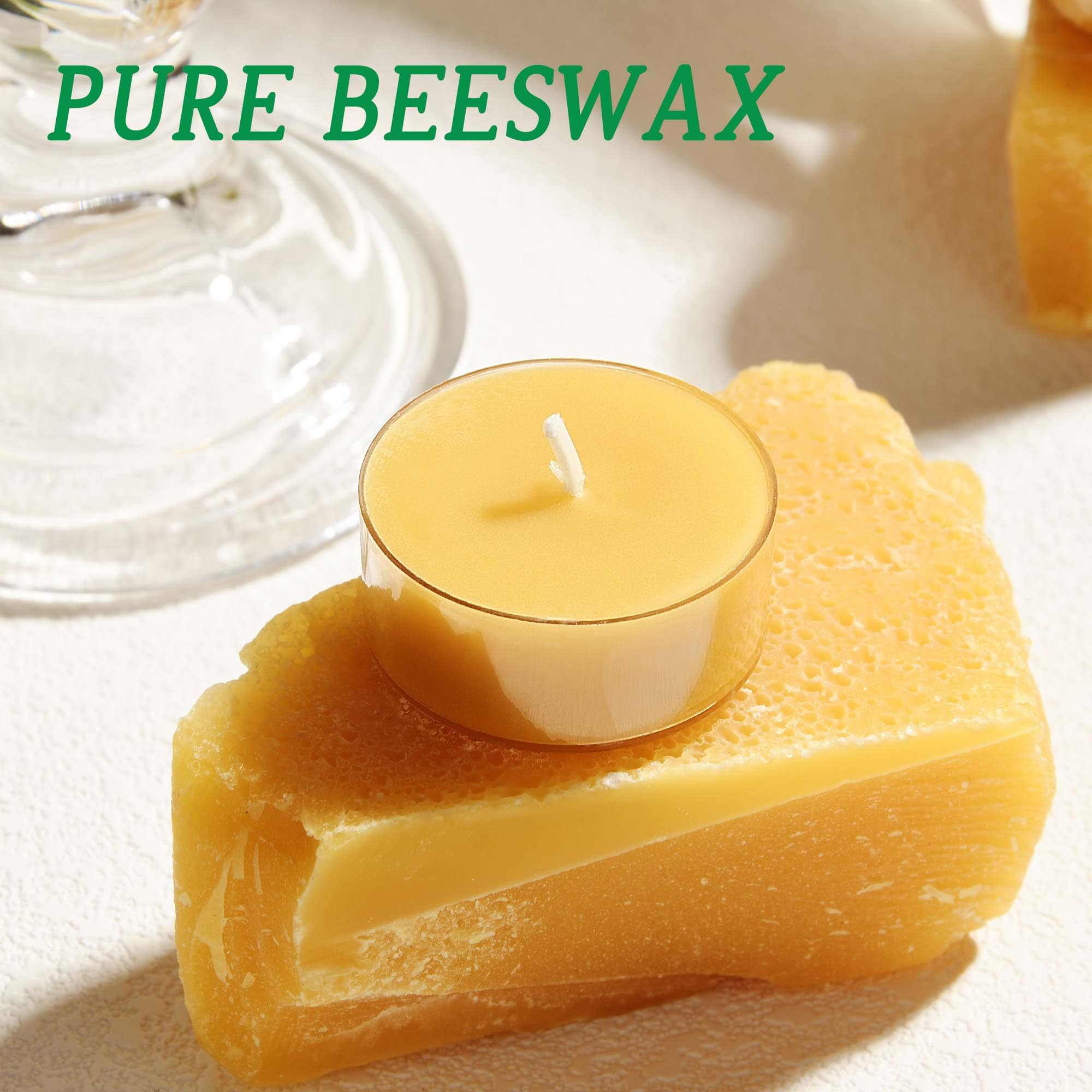 Velas de cera de abeja, hechas a mano, paquete de 24 velas de cera de abeja natural sin perfume, 4 horas de tiempo de combustión, para decoración del hogar, ambiente de fiesta