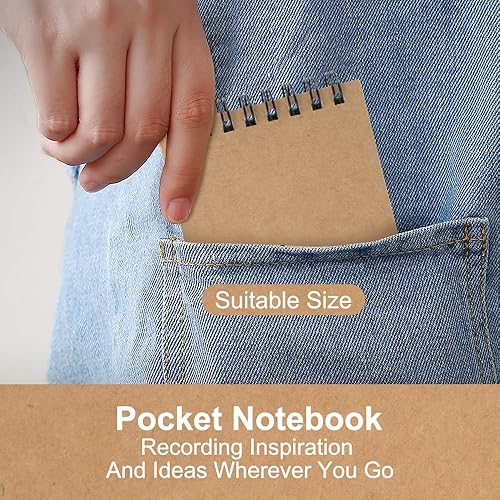 Miniatura 7 de Juego de 12 cuadernos de bolsillo, pequeños bloc de notas en espiral de 3 x 5 pulgadas, mini cuadernos estilo oficina, tamaño pequeño de bolsillo,