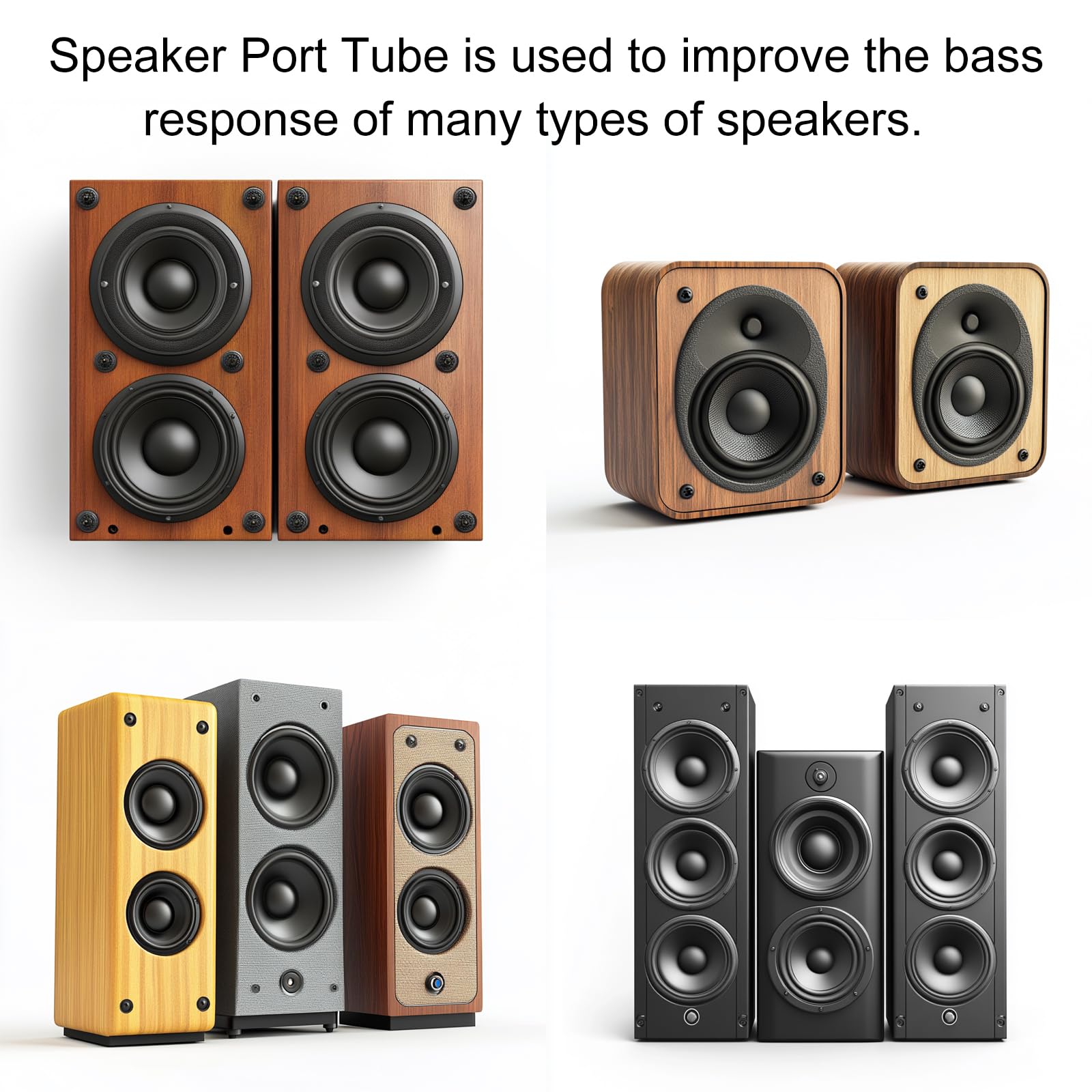 QUARKZMAN 2Pezzi 59x180mm/2.3 x 7 pollici Speaker Port Tube Subwoofer Bass Box Tube Bass Woofer Box Speaker Box Bass Air Port
