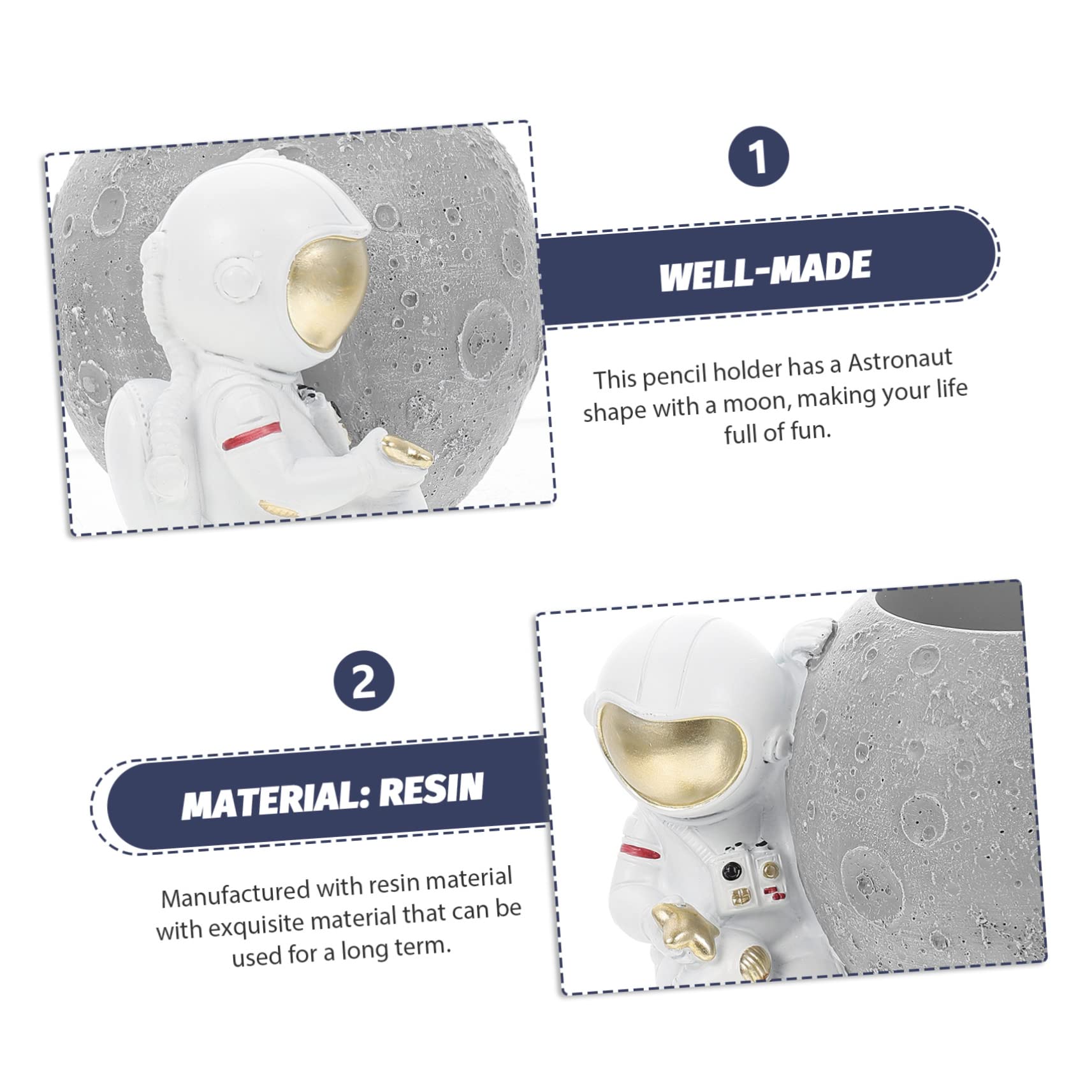 MAGICLULU Portapenne in Resina Forma di Astronauta Contenitore per Matite Organizer da Scrivania Multifunzionale per Ordine e Spazio