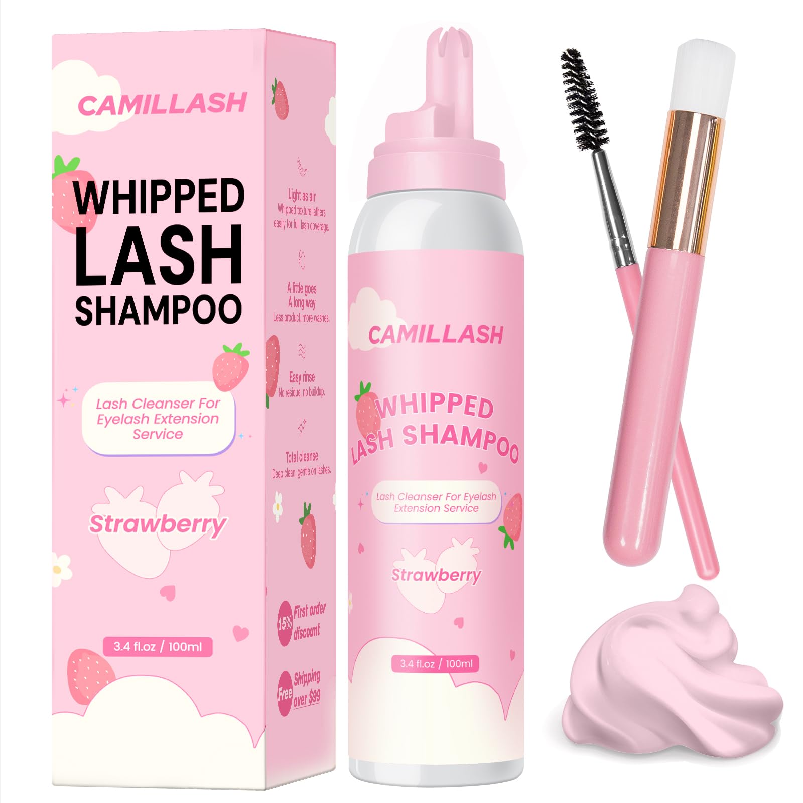 CL CAMILLASH Whipped Lash Cream Shampoo Foam Cleanser - makeup remover | Mubboo