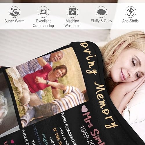 Miniatura 4 de Manta conmemorativa personalizada con imagen, regalos personalizados de recuerdo de condolencias, regalos de memoria amorosa para la pérdida de un