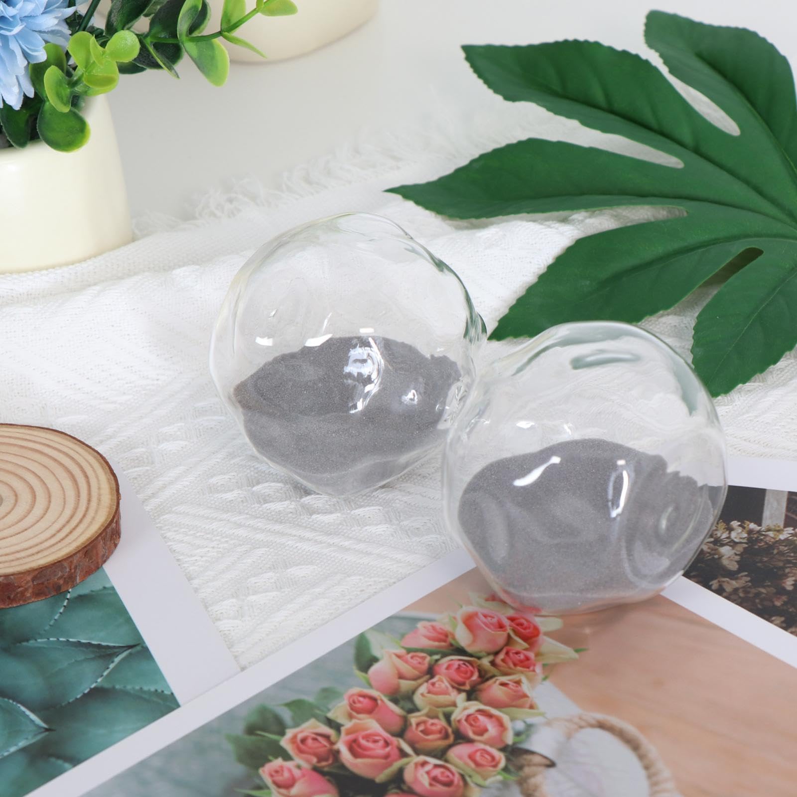 Reloj de Arena de Cristal con Cronómetro, Accesorio Decorativo Y Creativo, Ideal para La Oficina, Sala de Estar, Cocina Y Dormitorio, GRIS, tal como se describe