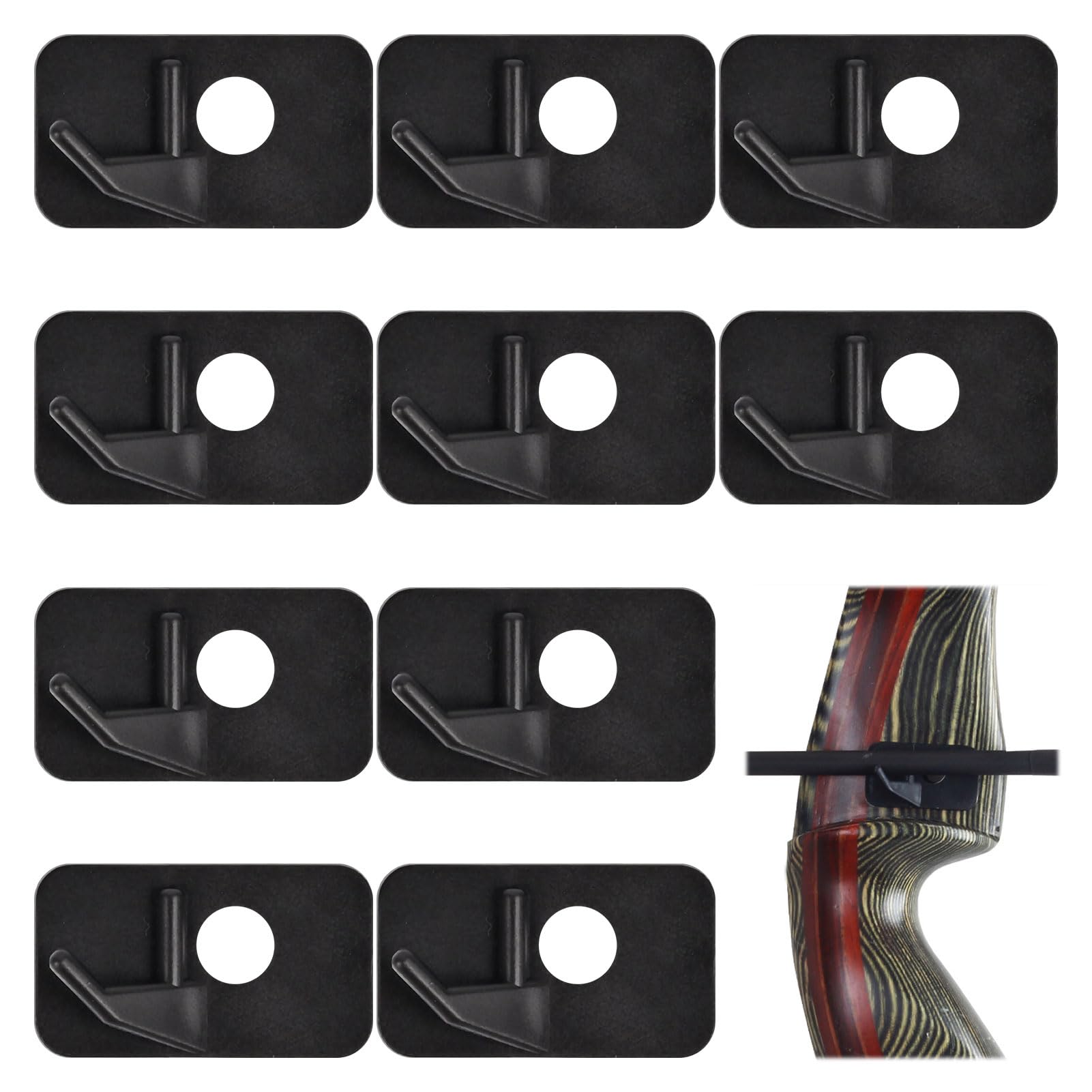 Miiqxx 10 PCS Arrow Rest for Archery,Archery Arrow Support with Adhesive Backing,Right Hand Plastic Arrow Holder for Recurve/Compound Bows for Hunting & Target Shooting,Fit Right Hand