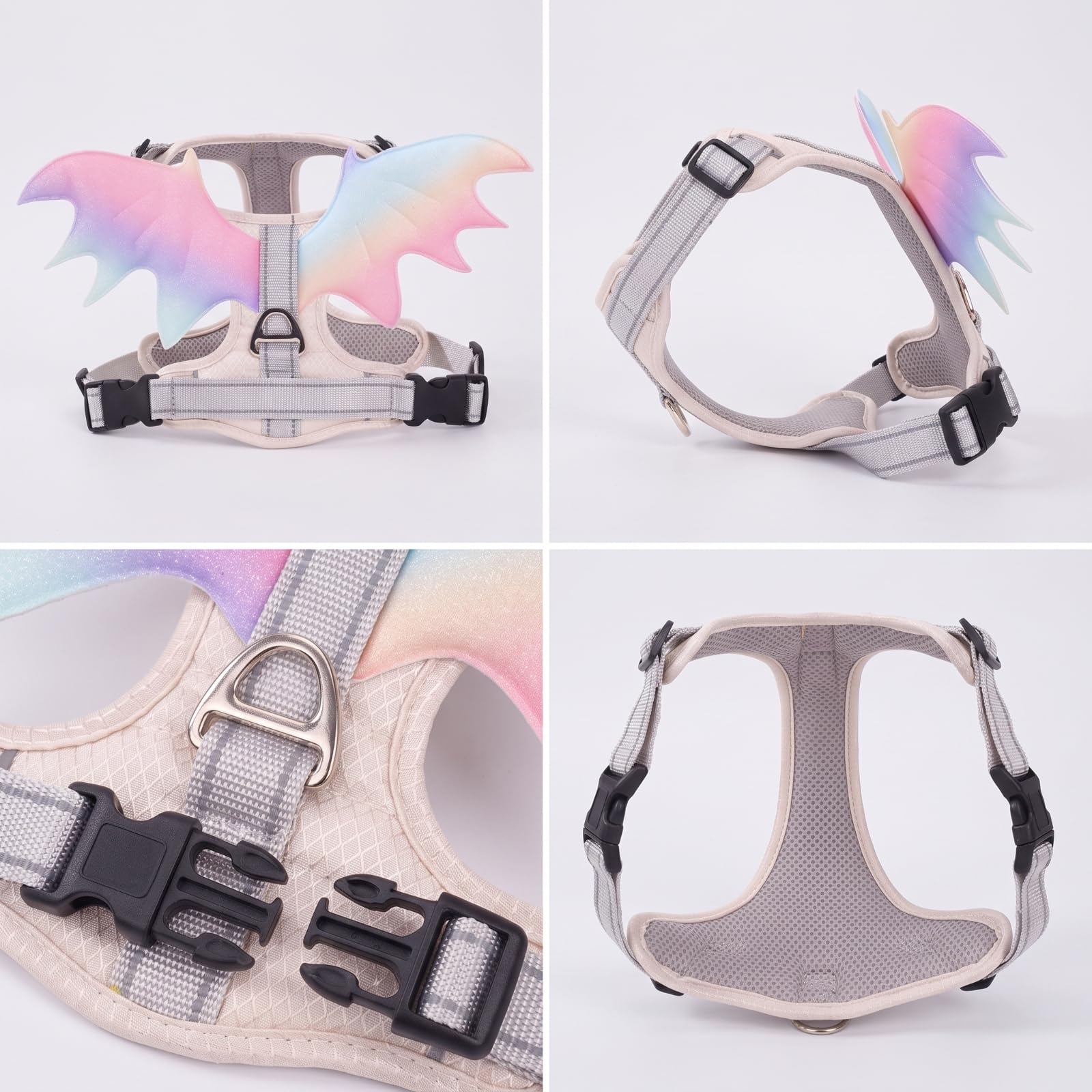 Baoblaze Arnes para Perro Ajustable con en Relieve Pechera Ergónomica con Correa Torácica Cierre de Liberación Instantánea Tejido de Malla Poliéster y Adecuado, Array, Beige, XS