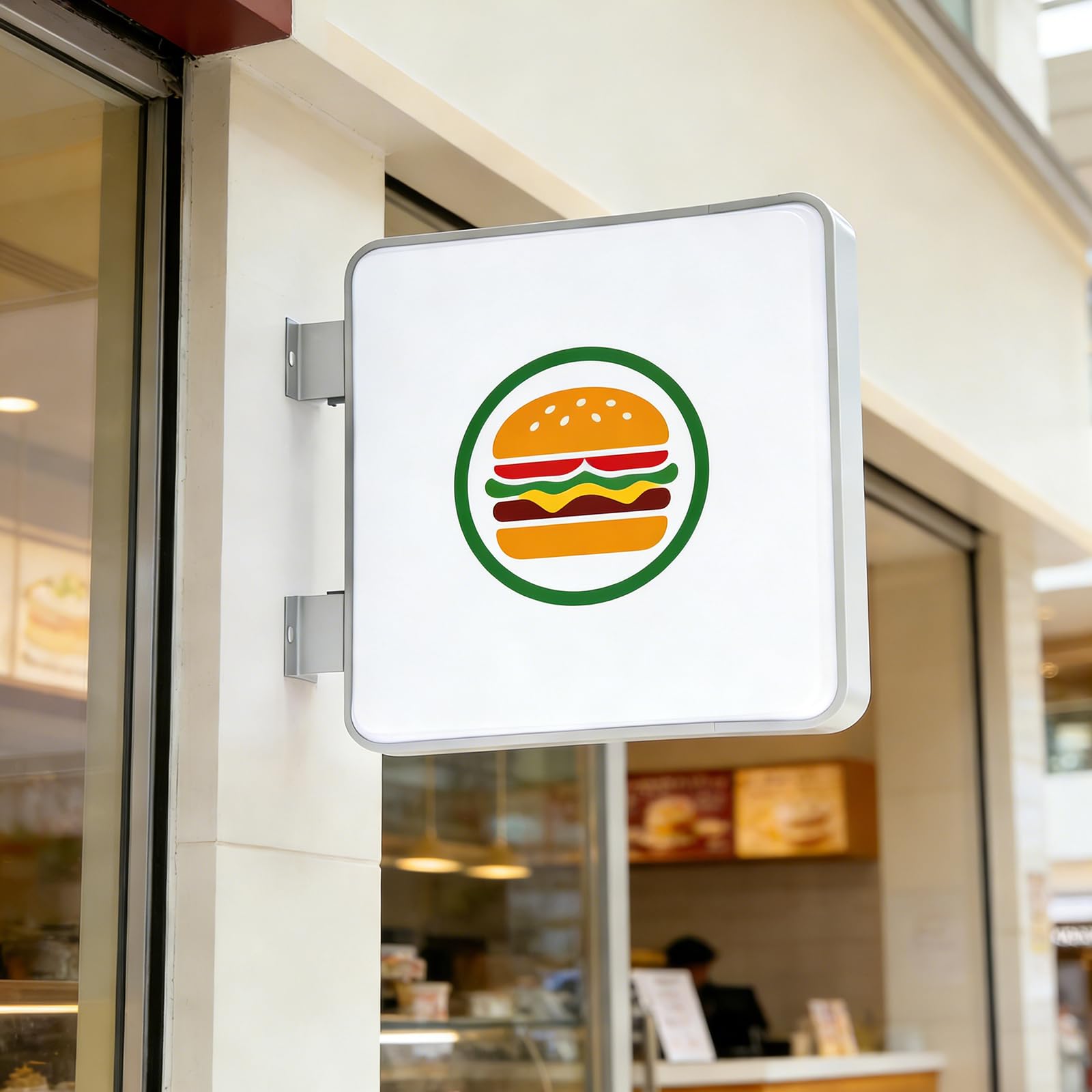 Caja de luz LED de doble cara cuadrada 60cm Panel Publicidad Logo Cartel luminoso Personalizable Publicidad impermeable Para restaurantes, cafeterías, tiendas