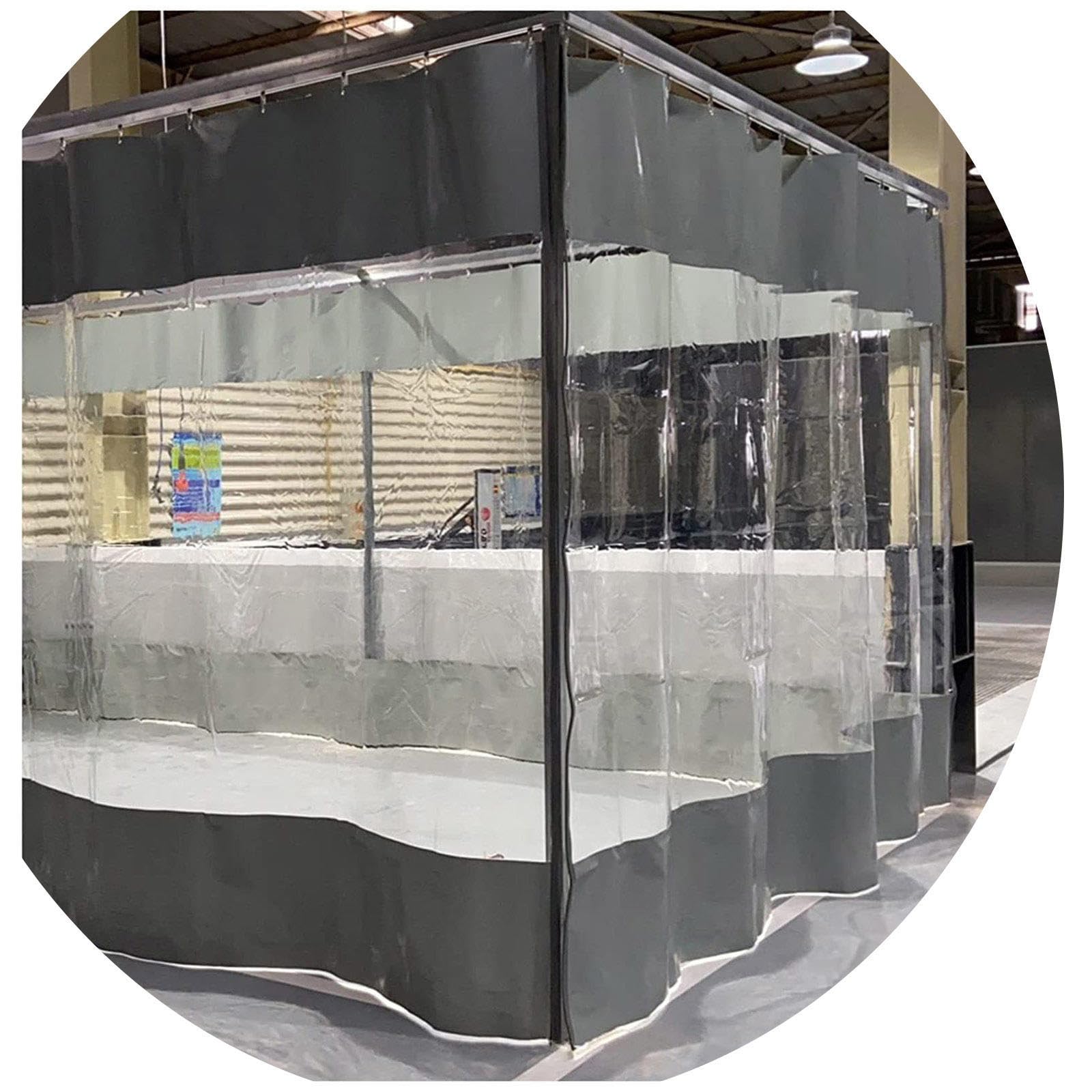 Rideaux transparents contre le vent sous la pergola, bâche PVC imperméable 4.8x2.3m terrasse