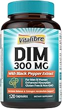 DIM Supplement for Women & Men, Estrogen Metabolism, Hormone Balance & Menopause Support, DIM 300 mg with Black Pepper Extract, High Absorption, 120 Capsules