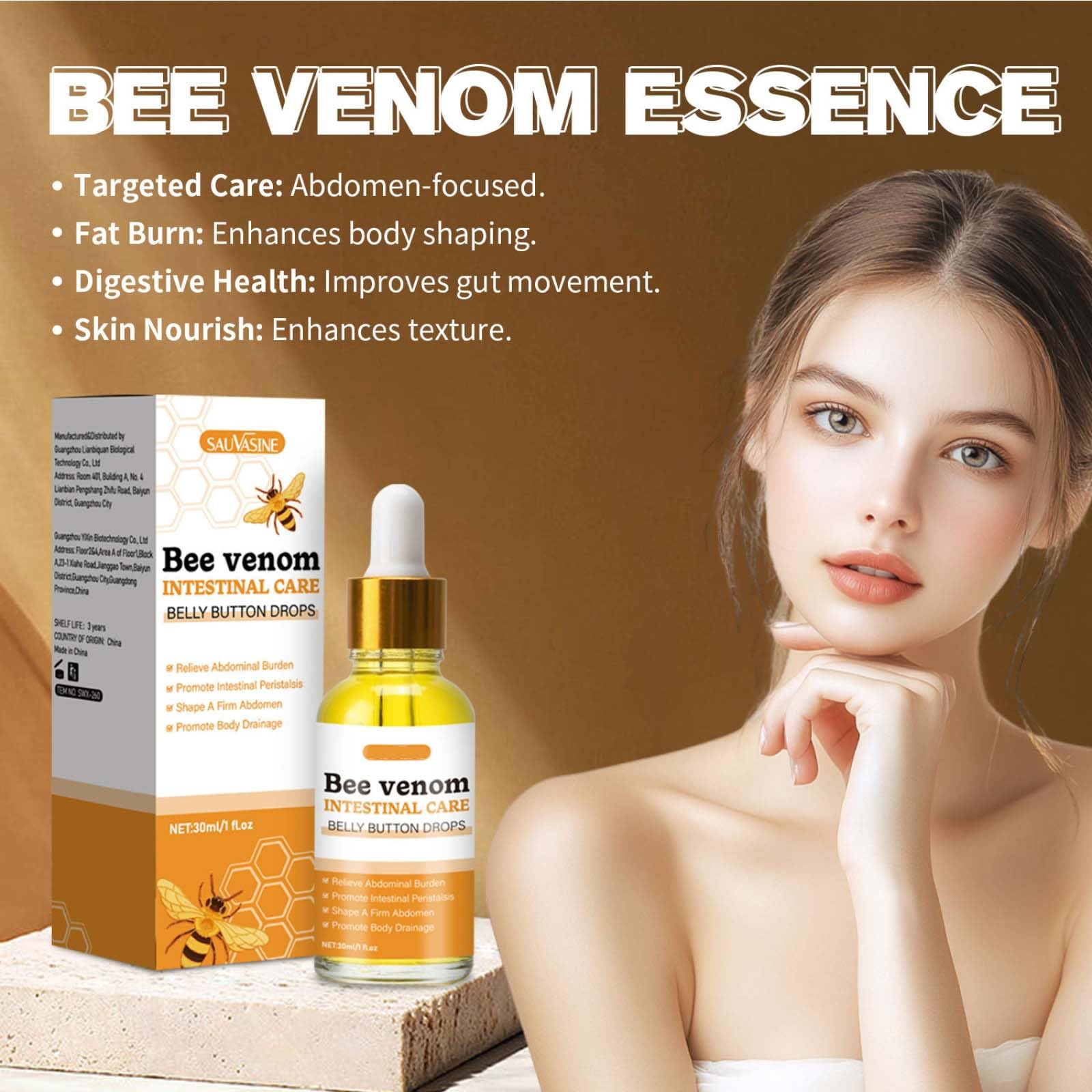 2PCS Bee Venom Belly Button Drops, Bee Venom Lymphatic Drainage Drops - Image 4