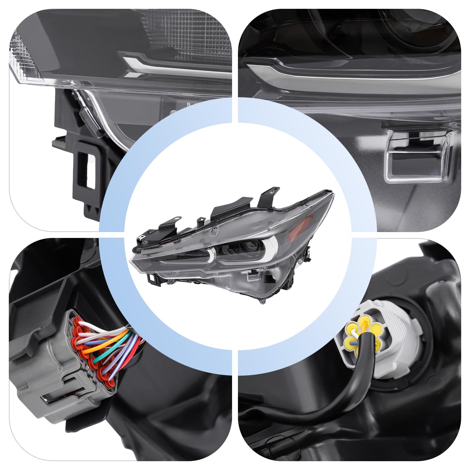 SuiYuLn For 2022-2024Mazda CX-5 LED Headlight without AFS,DRL Assembly,Front LED Head Light Headlamp Replacement Left Driver Side (Left Headlight)