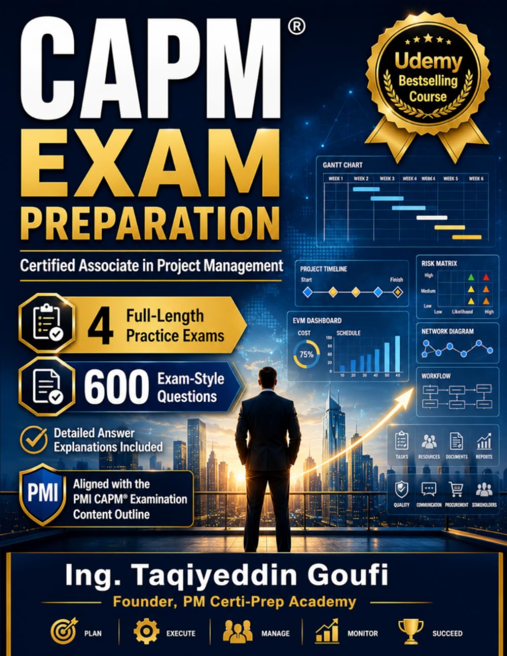 CAPM Exam Preparation: 4 Full-Length Practice Exams with 600 Realistic Questions and Detailed Answer Explanations | Aligned with the PMI CAPM Examination Content Outline