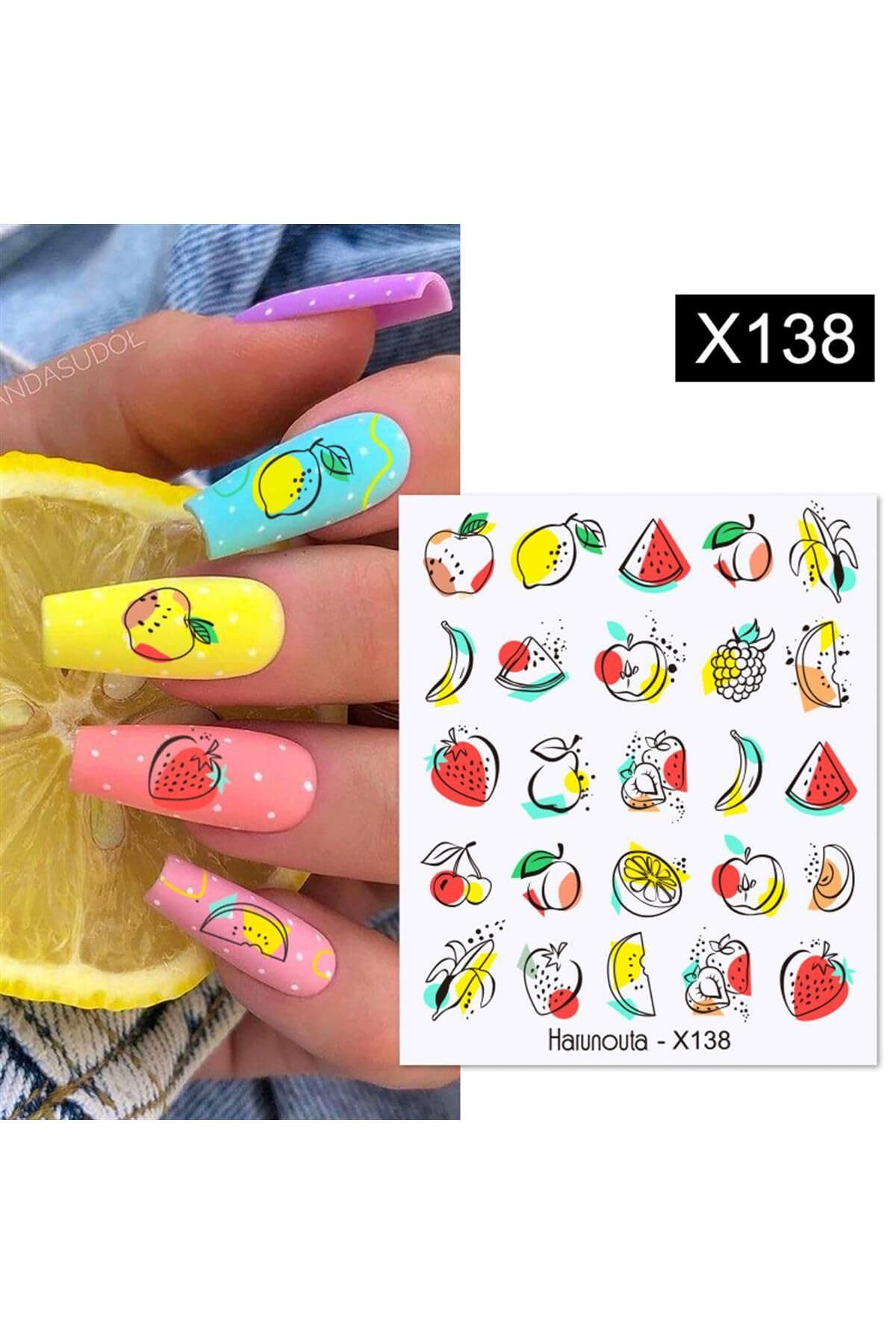 Tırnakmania Su Transferli Nail Art Sticker X138 (53925-4) 3970