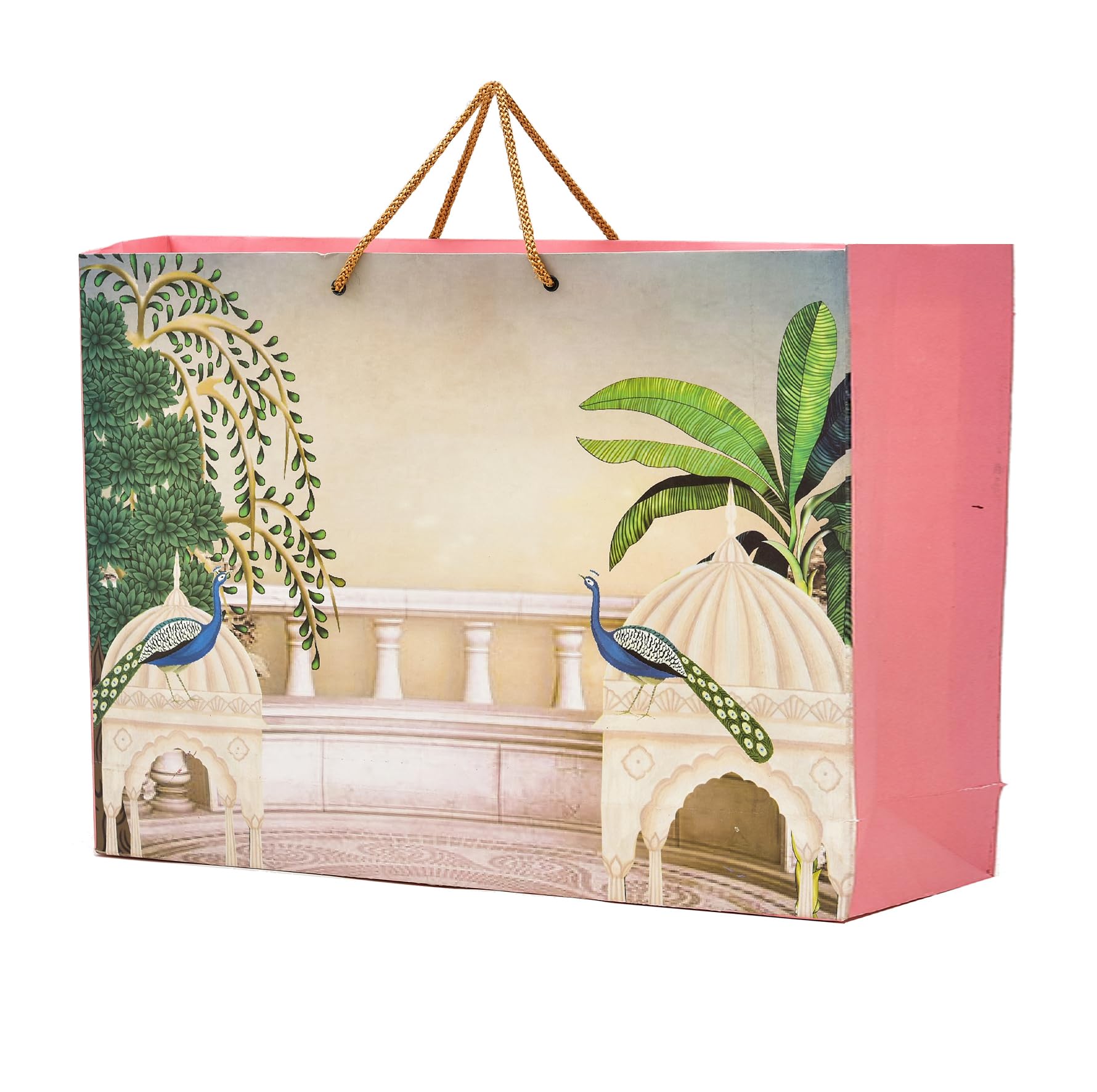 PPJ ® - WEDDING MAHAL PEACOCK PINK (10 Pcs.) (HAMPER SIZE) PAPER CARRY BAG, 13.5 Inch X 11 Inch X 9.5 Inch for DIWALI/WEDDING HAMPER/FUNCTION/BIRTHDAY/RETURN GIFTS/GIFT BAGS/GIFT COVERS (Pack of 10) (B0CKZFTPJB) Amazon Price History, Amazon Price Tracker