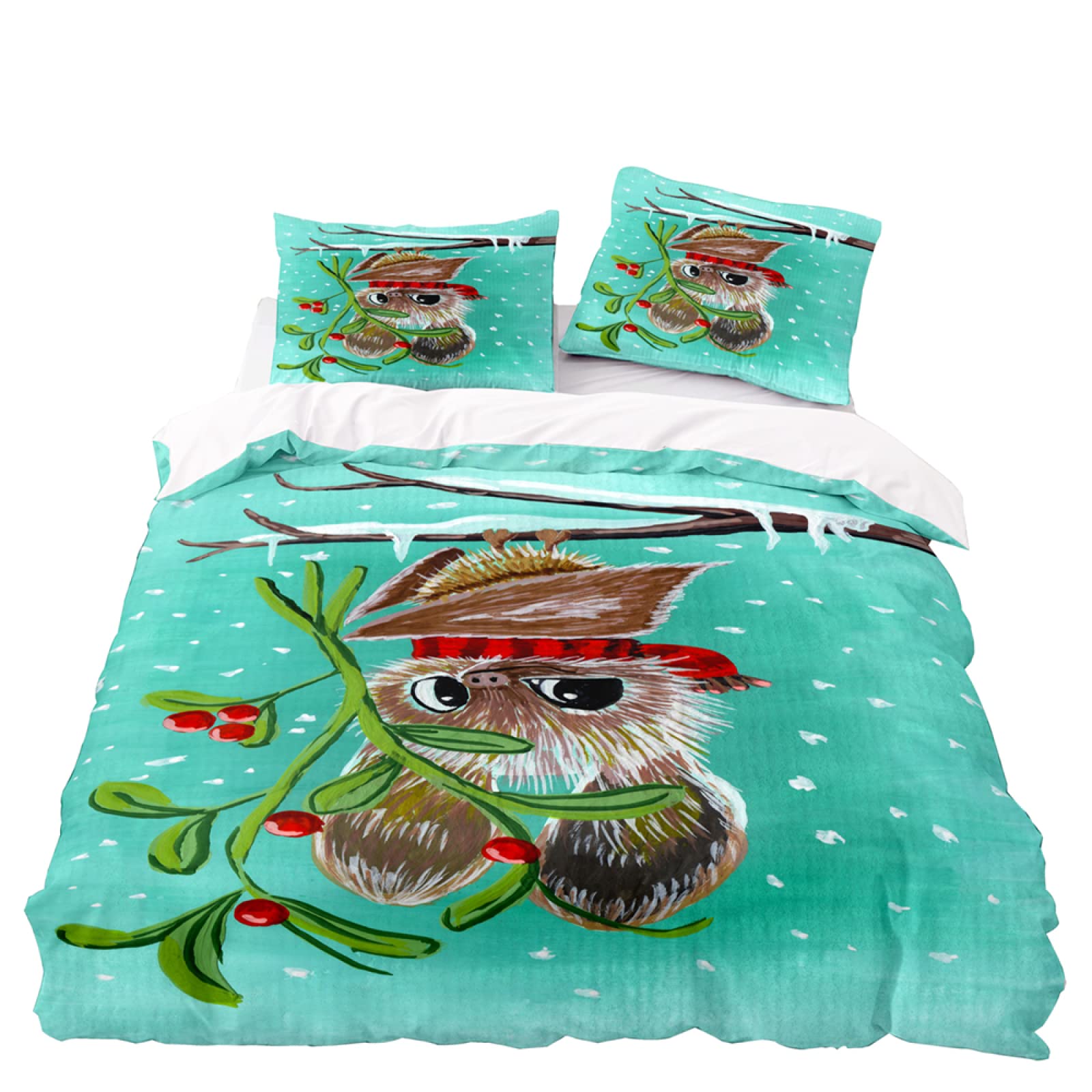 Housse couette 240x220 motif hibou pour créer une ambiance nature et cocooning