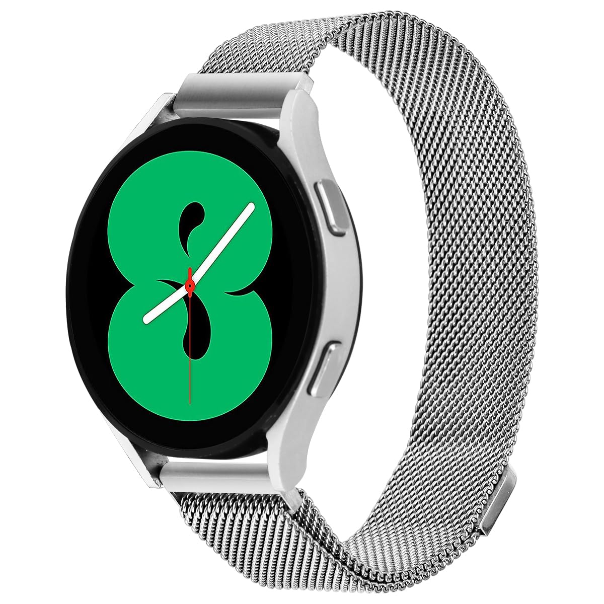 Dniieo Metal Bands Compatible with Samsung Galaxy Watch 6 5 4 Band 40mm 44mm, 20mm Milanese Loop for Galaxy Watch 6 Classic 43mm 47mm, Galaxy Watch 5 Pro 45mm/Watch 4 Classic Band 42mm 46mm Women Men (Silver)