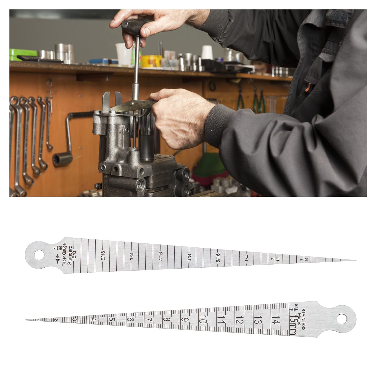 2 pezzi cuneo Feeler Gauge conico Gap Gauge in acciaio inox cono saldatura Gauge Feeler gap foro strumento di misura per diametro interno foro diametro ecc