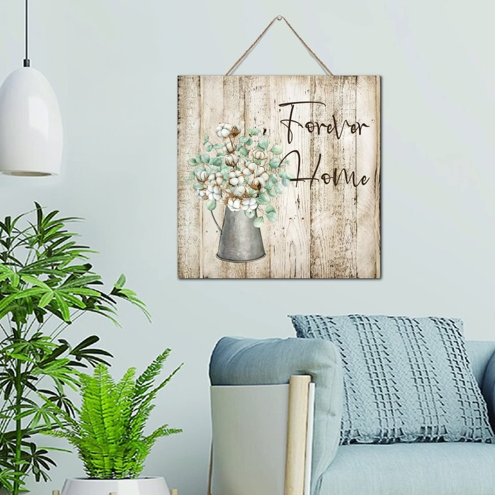 Décoration murale en bois bocal Mason Jar cadeau pendaison crémaillère