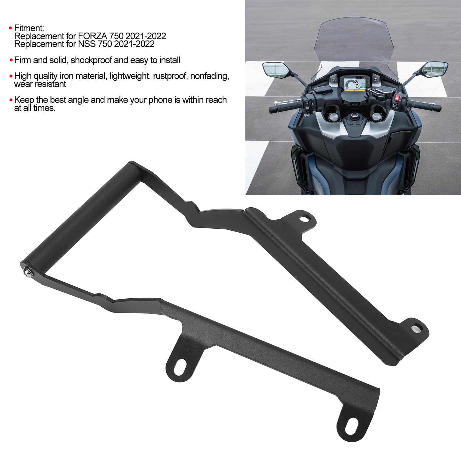 Supporto di Navigazione per Moto 750 a portata di Mano Anti-invecchiamento Durabe Iron Antiurto GPS Supporto per telefono di Ricambio Fixations