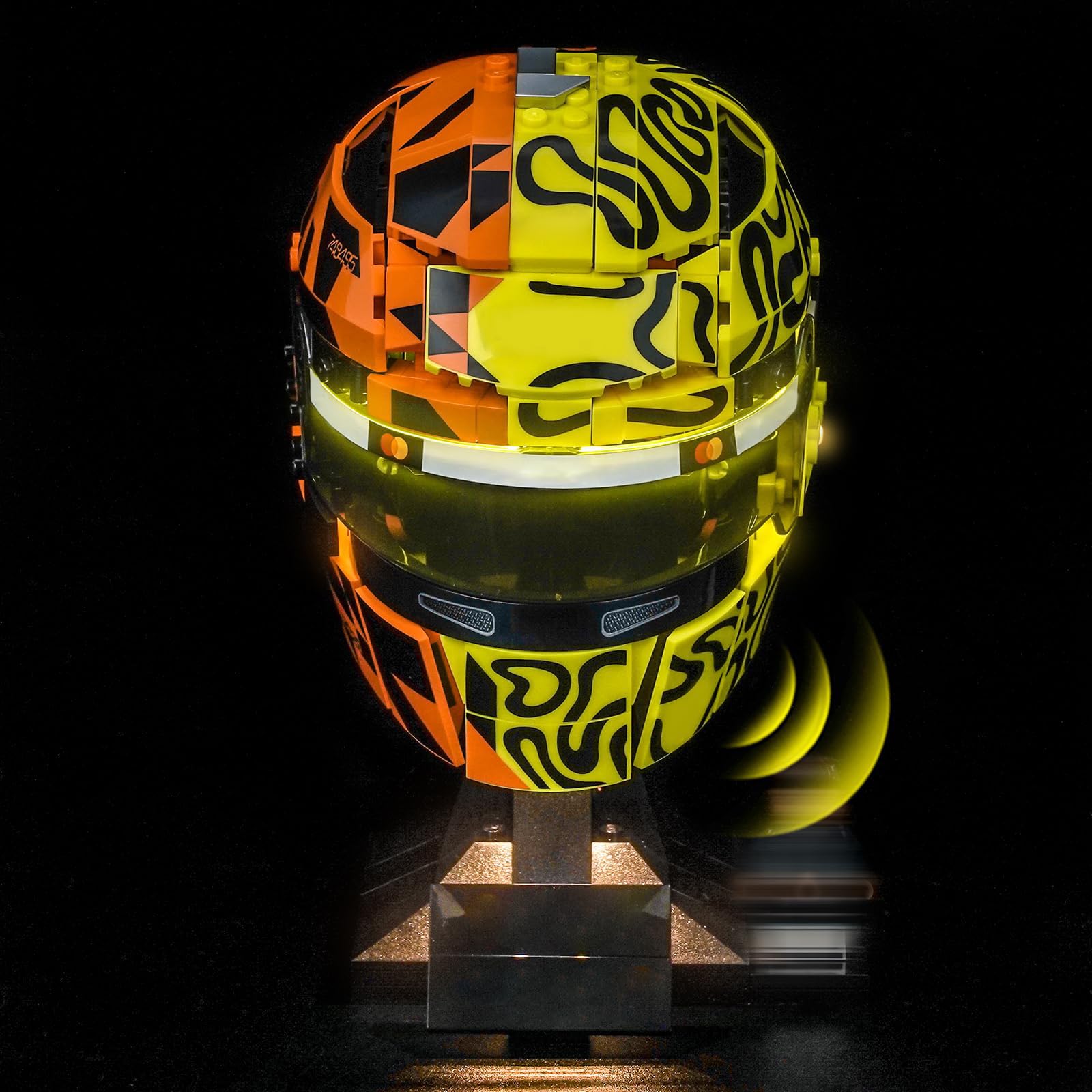 Zestaw oświetleniowy LED do kasku Lego 43023 Team Lando Norris - niestandardowe światła do zamontowania kompatybilne z tym modelem (model nie wchodzi w zakres dostawy) (sterowanie dotykowe)