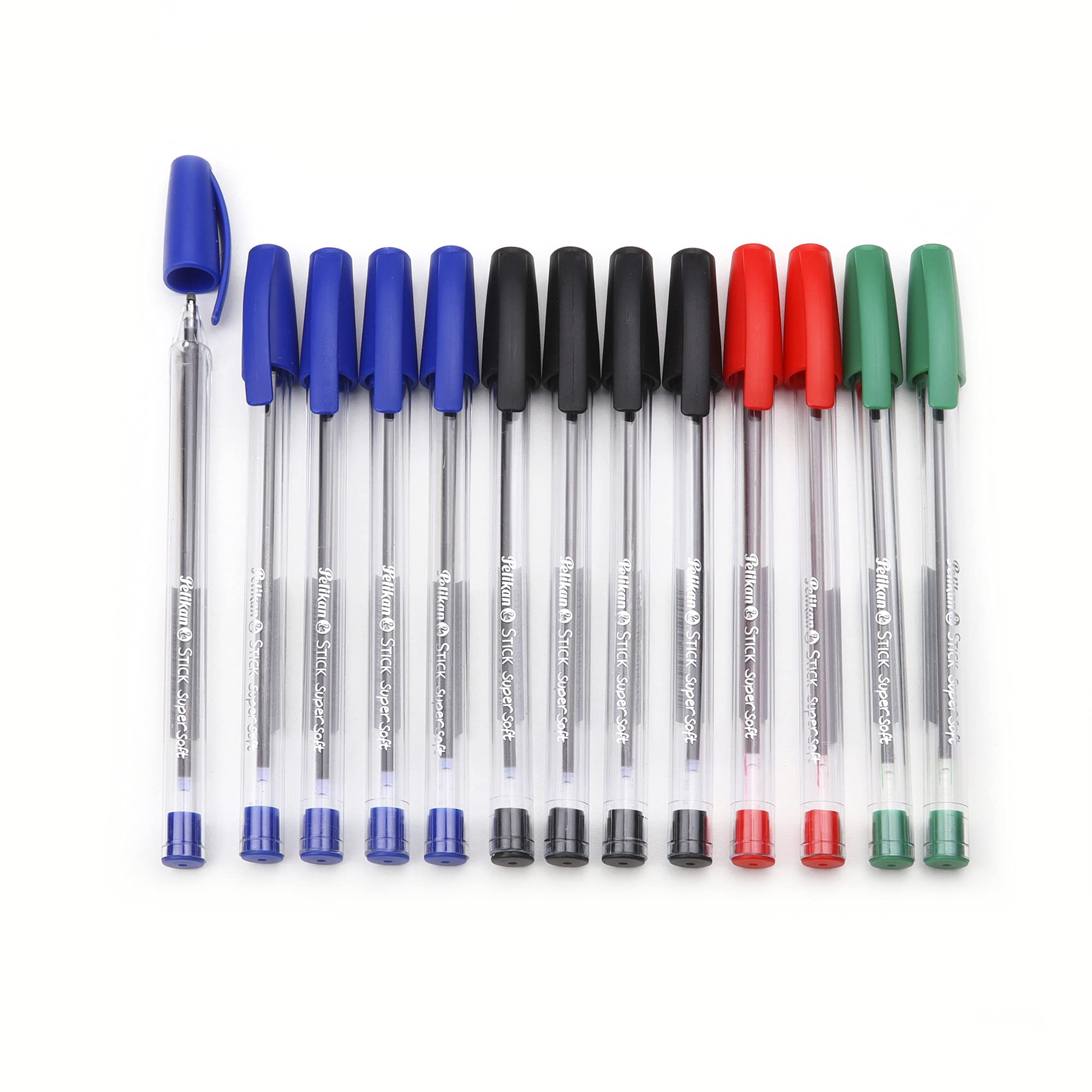 Pelikan - Super Soft Stick - Ballpoint Pen - 12 Pieces - For School and Office - Sliding Ink - Made in Germany