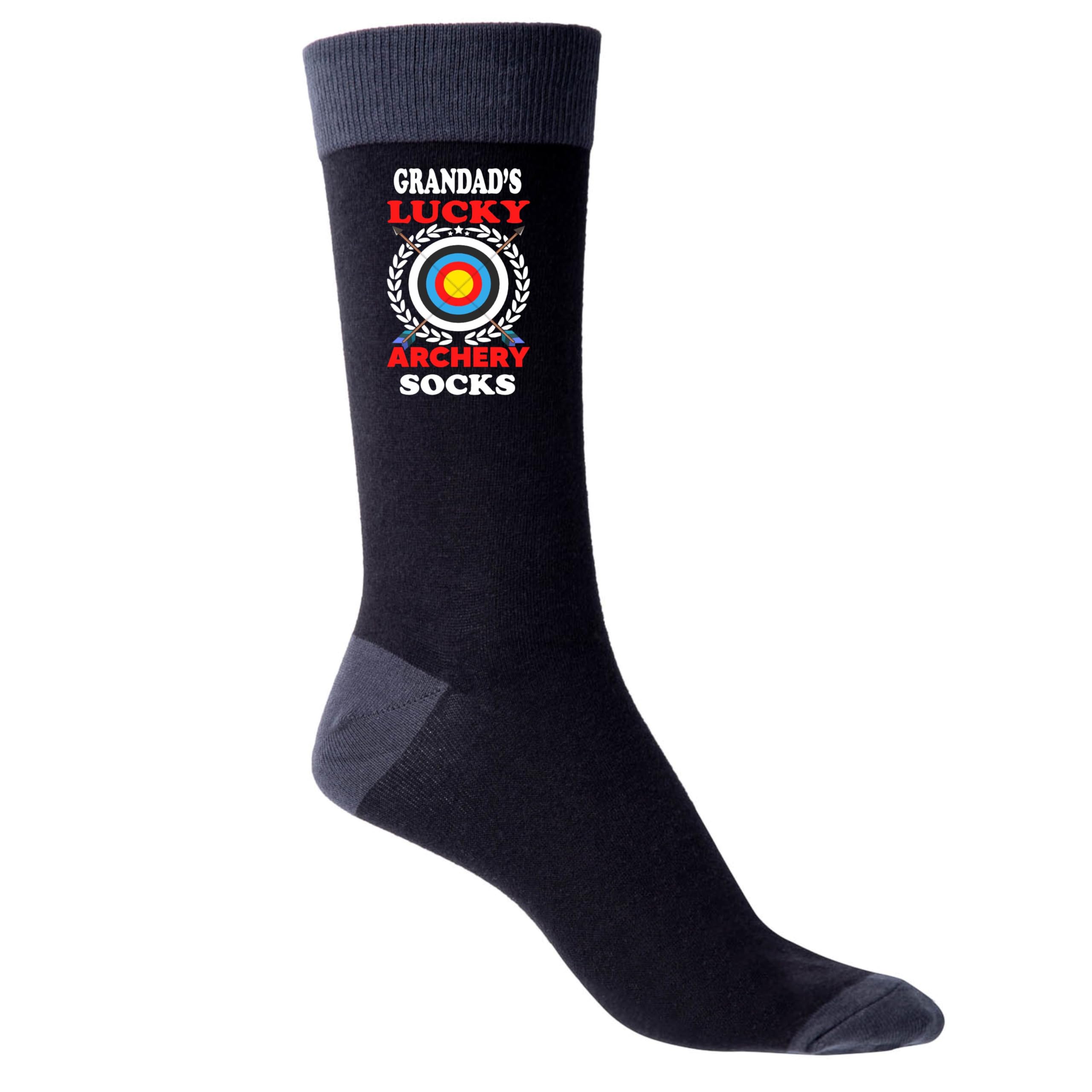 Print4U Grandad's Lucky Archery Men's Black Socks Gift Father's Day Birthday