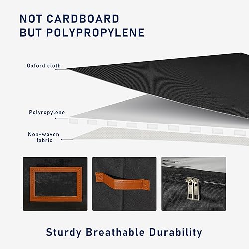 Miniatura 5 de Organizador de zapatos para armario, contenedores de tela para almacenamiento de zapatos con cubierta transparente, divisores ajustables para